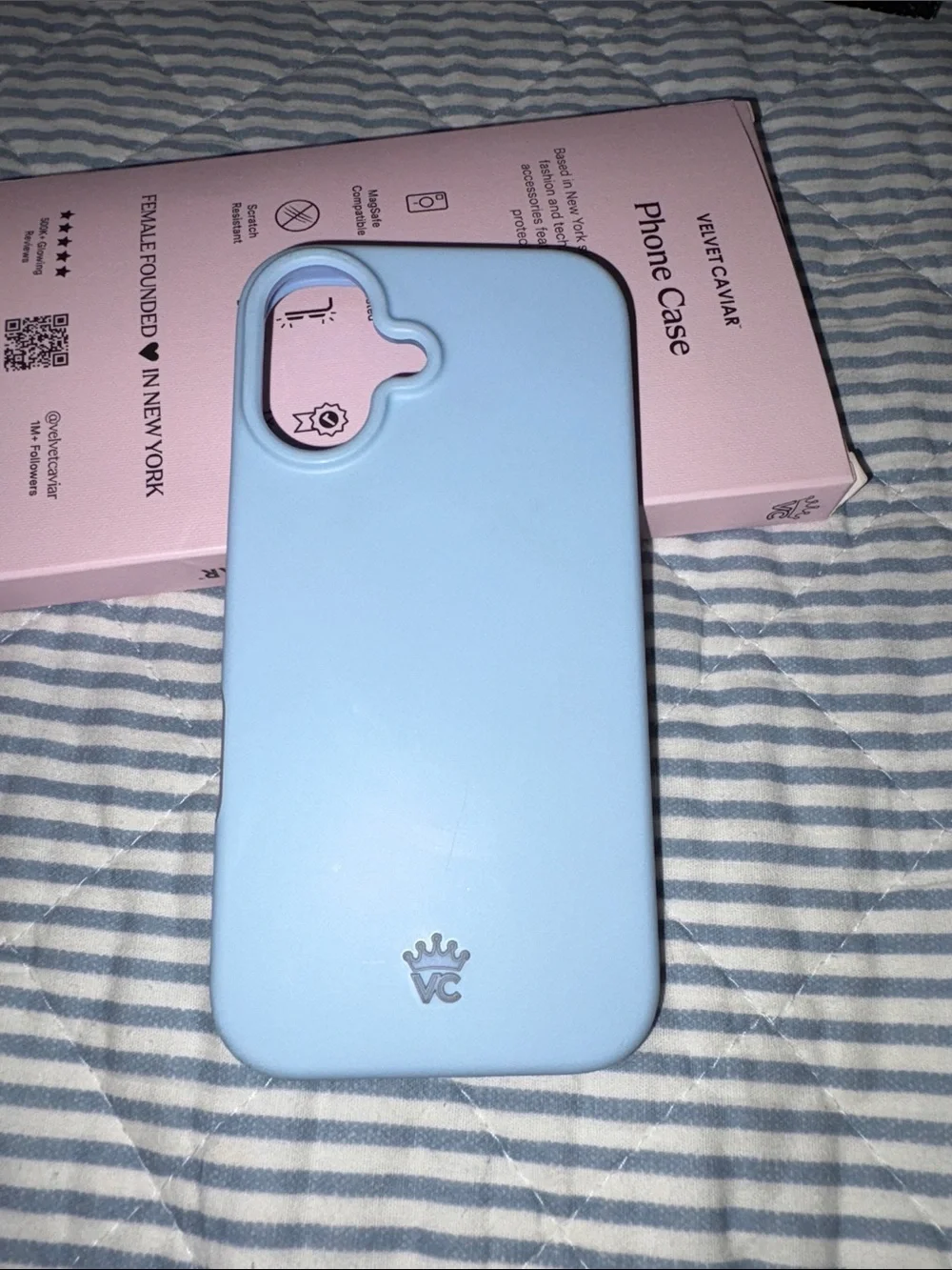 Velvet Caviar Soft-Touch Light Blue Phone Case - Picture 1 of 5